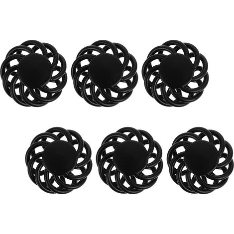 CCYKXALot de 6 Boutons Ronds de Cage à Oiseaux Vintage en Alliage de Zinc Noir Mat, Poignées de Meubles Décoratives pour Armoires, Commodes et Placards (1/5)