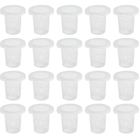 Lot de 100 godets en plastique pour pépinières hydroponiques, supports culture aquaponiques (1/5)