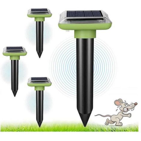Répulsif Anti-Taupes - Ultrason Solaire IP65 - Pour Jardin Ferme Champ - 4 Pièces (1/4)