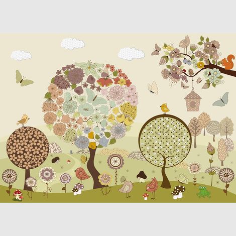 Papier peint intissé - Arbre à fleurs - 375x270 cm (1/4)