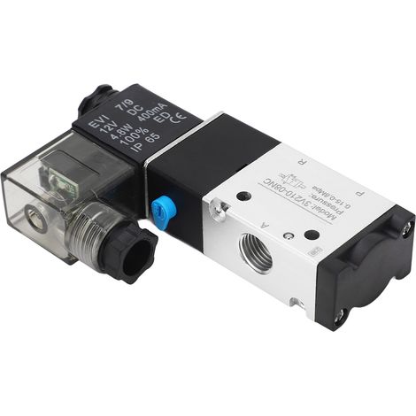 Pneumatisches 1/4-Zoll-NPT-Magnetventil mit 2 Positionen und 3 Wegeschaltung, Schutzart IP65, Druckluft, 12 V DC (1/5)