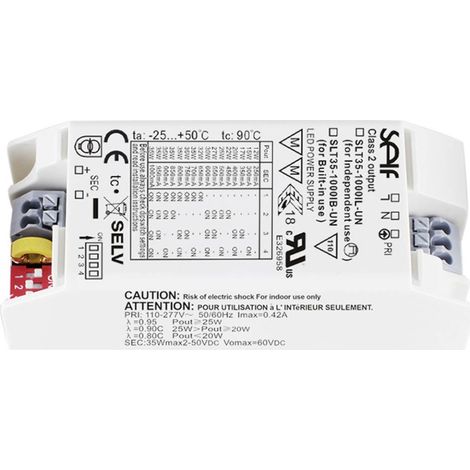 Self Electronics SLT35-1000IB-UN Driver de LED à courant constant 35 W 250 - 1000 mA 2 - 50 V/DC non dimmable, homologu