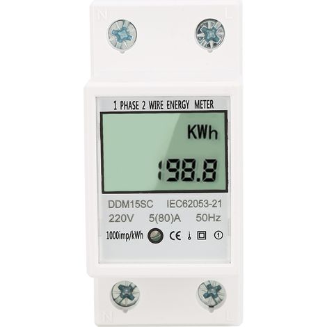 Contatore di energia digitale monofase - Monitoraggio dei consumi kWh, per il risparmio e la sicurezza domestica