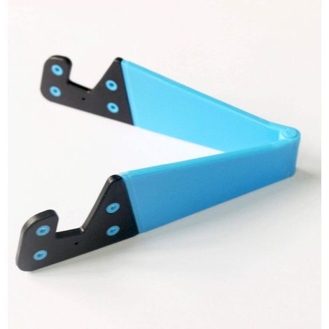 Mini support pliable pour téléphone portable - Multifonctionnel, réglable et compact - Bleu (1/4)