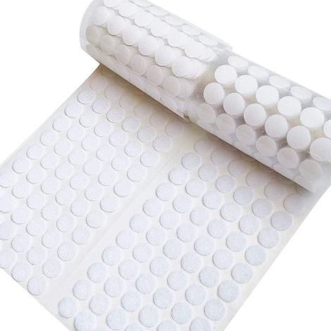 Selbstklebende Punkte, 1000 Stück, stark haftende Klettpunkte, 1,5 cm Durchmesser, selbstklebende Nylonpunkte, wasserdicht, für Klassenzimmer, Büro und Zuhause.
