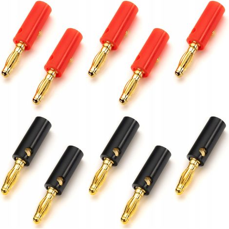 1x conectores banana chapados en oro para altavoces con toma (1/5)
