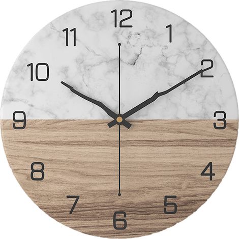 Horloge Murale Silencieuse - 30 Cm - Design Marbre Moderne - Pour Salon Chambre Bureau Salle De Bain - 1 Pièce (1/5)