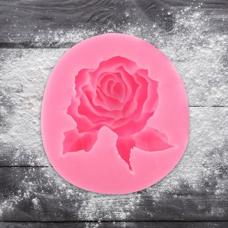 Moule silicone forme rose rouge 8x7.5x2 cm 1 pièce pour gâteau chocolat pâte à sucre bonbon glaçon artisanat DIY déco pâtisserie anniversaire baby shower (1/4)