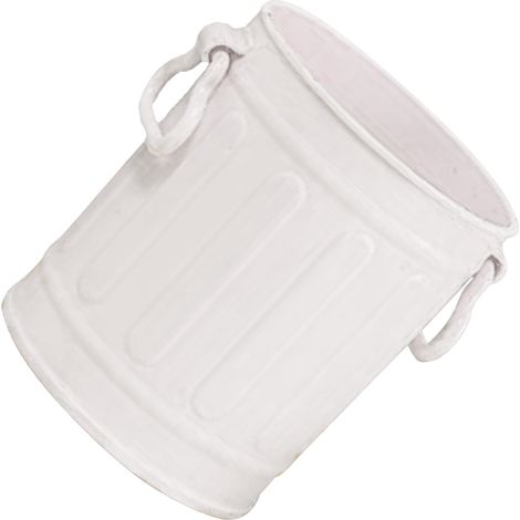 Pot à crayons, rangement pour pinceaux de maquillage, pot de rangement en plastique avec poignées, blanc, pour le bureau, l'école et la maison. (1/5)