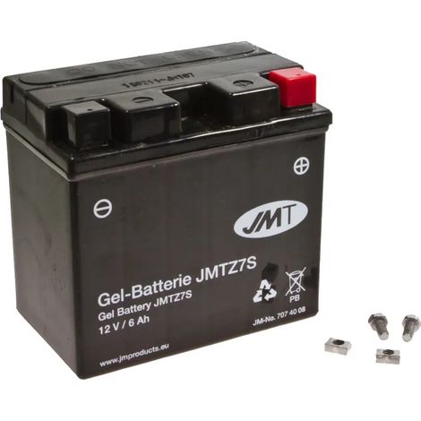 Batería de gel JMT YTZ7S de 12 V y 6 Ah (equivalente a Yuasa YTZ7S)
