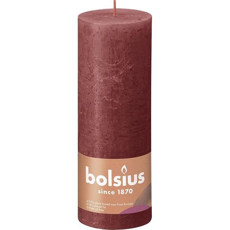 Stumpenkerze Rustiko Shine 19x7cm zartes Rot