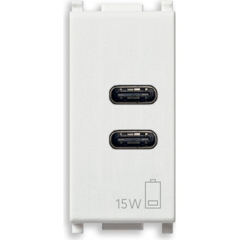 VIMAR - 14292.CC Alimentatore USB C+C 15W 3A 5V 1M bianco