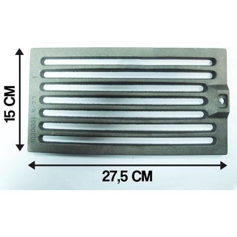 GRIGLIA IN GHISA RICAMBIO PER CAMINO STUFA CM 15X27,5 CENERE (15513)