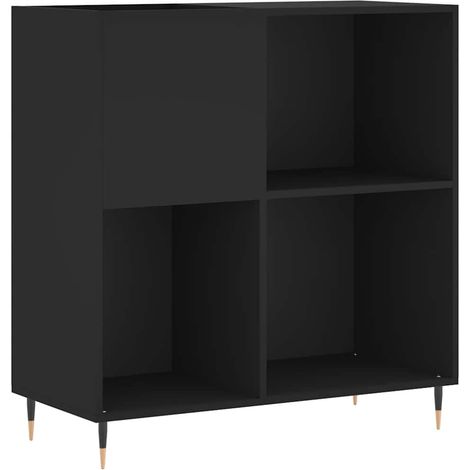 Maison Exclusive - Mueble para discos madera contrachapada negro (1/5)