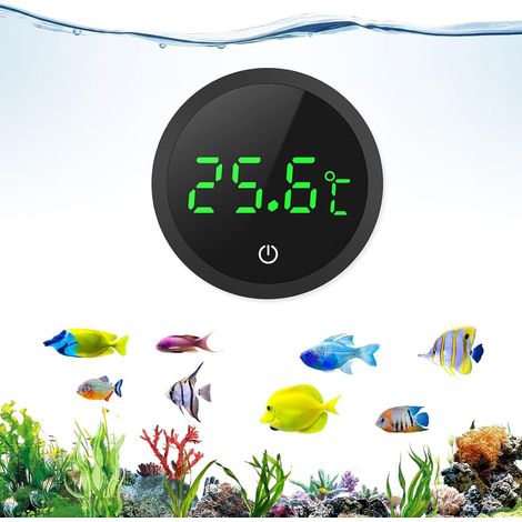 Thermometre Aquarium, Thermomètre numérique sans fil pour réservoir de poisson Affichage LED 0.1℃, 5S vitesse de rafraîchissement, Stick-on Glass Containers (1/5)