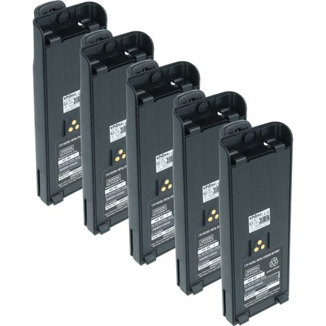 vhbw 5x Akku Ersatz für Motorola NTN7143B, NTN7143A, NTN7143 für Funkgerät, Walkie Talkie (2500 mAh, 7,5 V, NiMH) + Gürtelclip