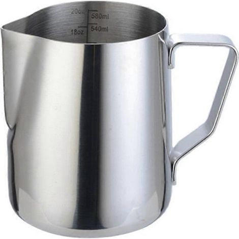 Pichet à lait mousseur, pichet à lait vapeur en acier inoxydable pour café au lait, cappuccino et latte, pichet à lait 600 ml (1/5)