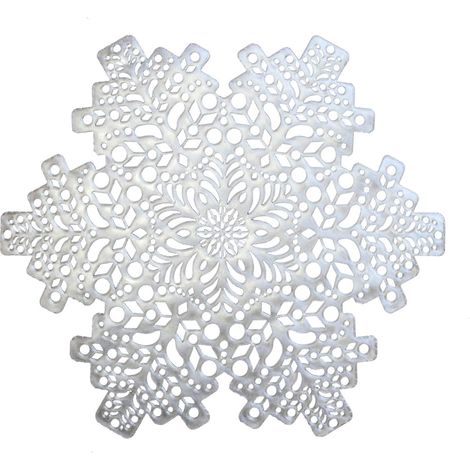 Wintop Lot de 4 sets de table ronds en coton tressé antidérapants, Vinyle, Snowflake Silver, 16.5-Inch'16.5-Inch Snowflake Silver'Snowflake Silver'16.5-Inch