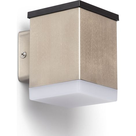 LED Wandleuchte Außen Solar aus Inox Jafaro 3000K Warmweiß (1/5)