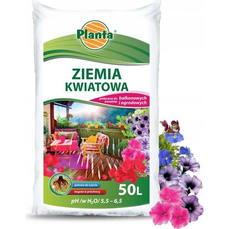 Terriccio per piante da balcone e giardino, pH 5.5-6.5, 50 l. (1/3)