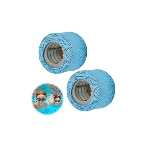 2 Filets de Protection compatibles avec Filtres de Spa, Couvercle en Maille pour Filtre de Rechange, Filtre de Piscine, Élastique Filtre de Protection en Maille pour Cartouches filtrantes (1/5)