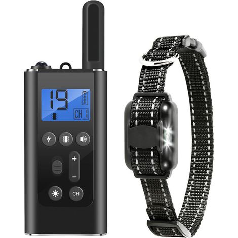 Collier d'entraînement Rechargeable pour Chiens, Collier Électrique pour Chiens avec Télécommande de 800 mètres avec Vibration, Décharge Électrique, Mode Sonore, Résistant à l'Eau IP67