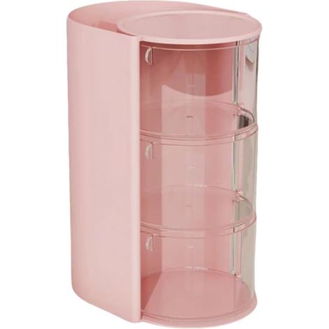 Organizzatore per accessori per capelli, porta pennelli per il trucco, organizer per gioielli, organizer da scrivania, a tre livelli, girevole, in plastica, 13,4 x 10 x 18,2 cm (1/5)