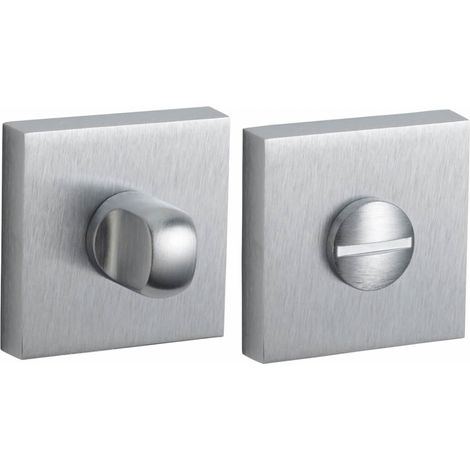 Coppia di rosette quadrate 50 x 50 mm con chiusura WC, cromo satinato – THIRARD