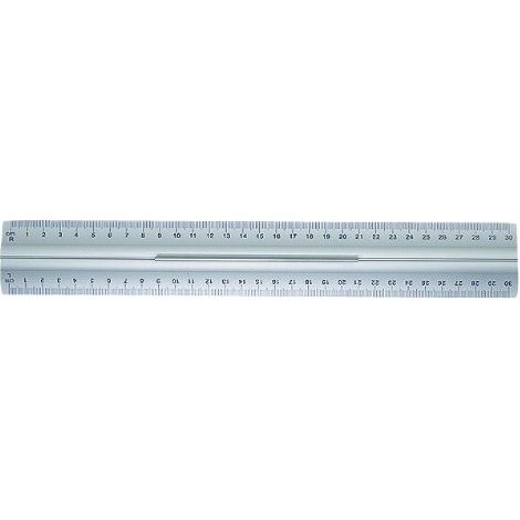 WEDO 0525235 RÈGLE EN ALUMINIUM AVEC POIGNÉE POUR DROITIERS GAUCHERS 30 CM