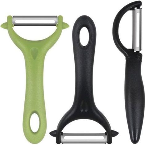 3 Pièces Econome legumes, Extra Tranchant Double Tranchant, Eplucheur pomme de terre, Epluche legume, Manche Ergonomique, (1/4)