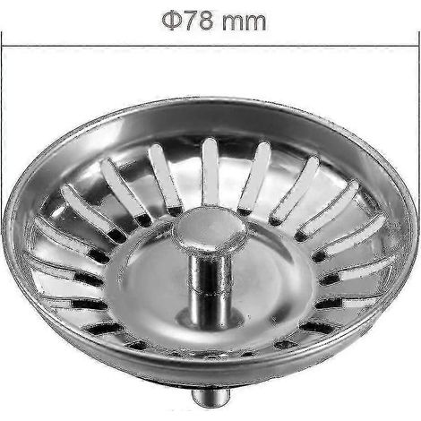 80-mm-Spülbeckenablaufstopfen – Edelstahl-Siebkorb – Spülbeckenfilter