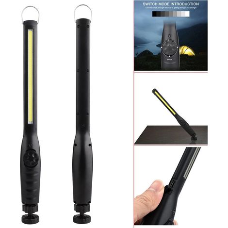 Lampada di ispezione a LED ricaricabile COB, striscia di lavoro lunga, portatile e dimmerabile, con magnete sul fondo, illuminazione di emergenza, 1 pezzo (1/2)