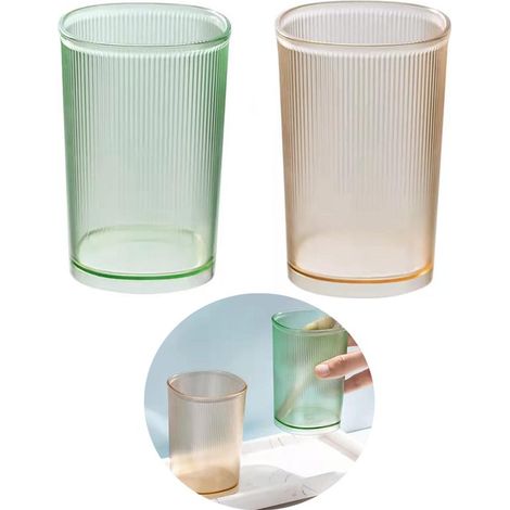 Set da bagno con 2 portaspazzolini infrangibili, portaspazzolino in plastica, bicchiere per collutorio riutilizzabile, portapennelli per il trucco (1/5)