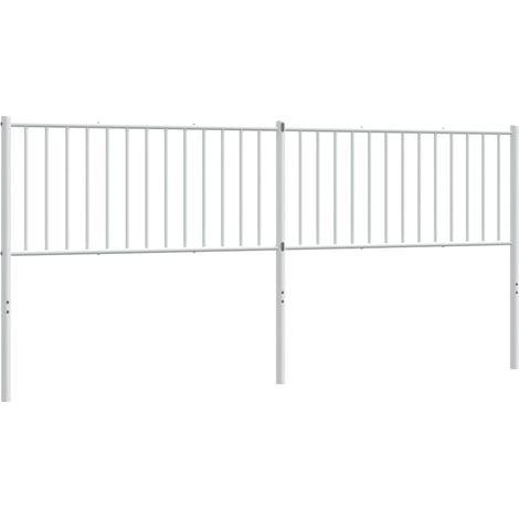 Maison Exclusive - Cabecero de repuesto de metal blanco 200 cm (1/5)