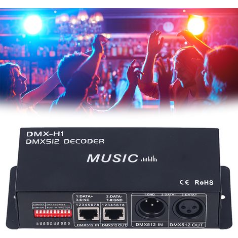 RGB DMX512 Konstantspannungsdecoder für Musik, dedizierter 3-Kanal-Technik-Bühnencontroller, LED-Controller, 8 A pro Kanal. (1/5)