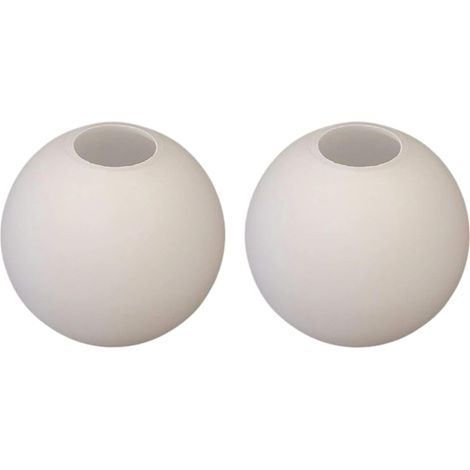 Lot de 2 abat-jours E14 - Verre de rechange pour lampadaire, lampe de table et suspension - Abat-jour universel en verre blanc - Abat-jour de rechange pour projecteur, plafonnier et luminaire (1/5)