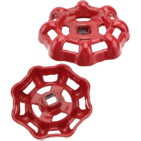 2pièces Poignée de Robinet Eau Poignée de Vanne à Guillotine Rouge en Fer pour Robinet de Jardin Remplacement Extérieur Tuyau Arrosage Installation Facile (1/5)