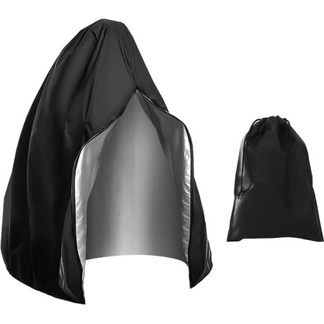1 housse de chaise noire en forme d'œuf 210D, 1 sac de rangement, housse de chaise suspendue de jardin, housse imperméable à suspendre, housse de chaise d'extérieur (190 x 115 cm) (1/5)