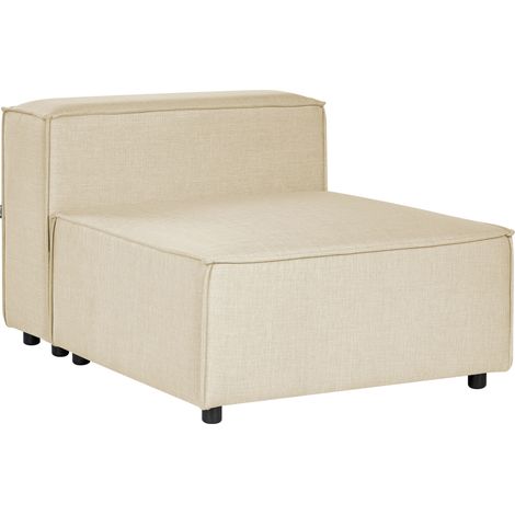 Sillón modular 1 plaza asiento acolchado patas negras tapicería de lino poliéster beige Aprica