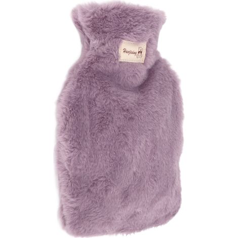 Bouillotte en Peluche 1000ml Violette avec Couverture Détachable, Douce et Anti-dérapante, Idéale pour École, Bureau ou Maison (1/5)