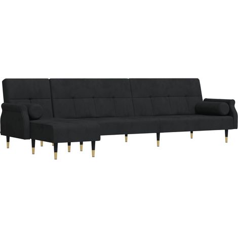 Maison Exclusive - Schlafsofa in L-Form Schwarz 271x140x70 cm Sam