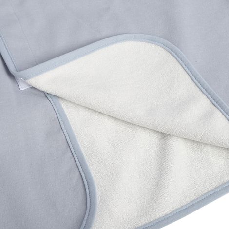 Matelas d'incontinence portable, lavable, réutilisable, absorption d'eau réglable, gris et bleu, taille L (1/5)