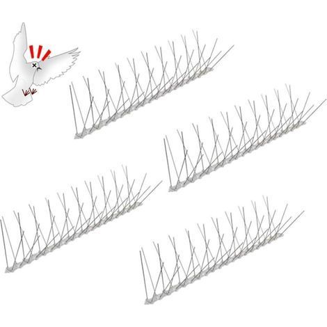 Pointes Anti Oiseaux en Acier Inoxydable Pointes d'oiseaux en Acier Défense des Pigeons Répulsif Oiseaux Pics Anti Pigeons Anti Corbeaux Effet Dissuasif Parfait Contre Les Oiseaux 1 Mètres-Fei Yu (1/5)