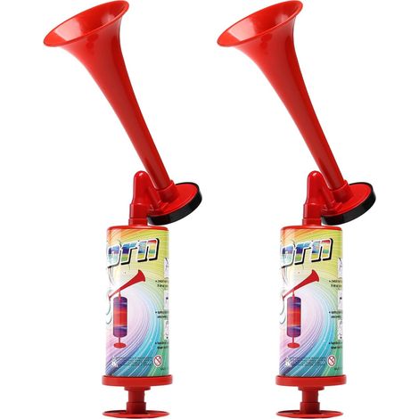 corne de supporter Pompe à Klaxon à Air Portable Corne de Brume Supporter Manuelle Fort Signal à Main Klaxon Sécurité Bateau pour Fête, Camping, événements Sportifs ne S'épuise Jamais (Blue) (1/5)