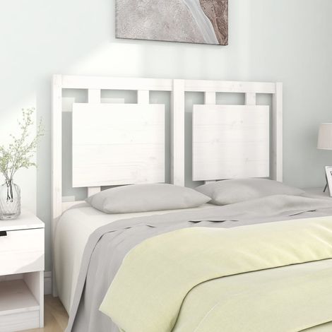 Tête de lit Blanc 125,5x4x100 cm Bois massif de pin (1/5)