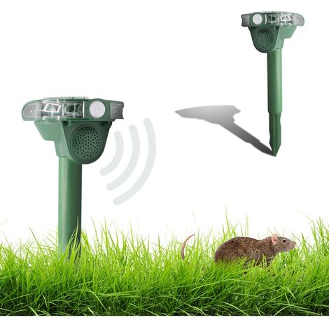 Anti-moustiques à ultrasons, alimenté par énergie solaire, anti-moustiques + flash 270° - détecteur de mouvement