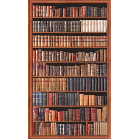 Papier peint intissé panoramique 250 cm x 150 cm – Motif bibliothèque ancienne – 100% français – Simple à poser – Plage (1/4)
