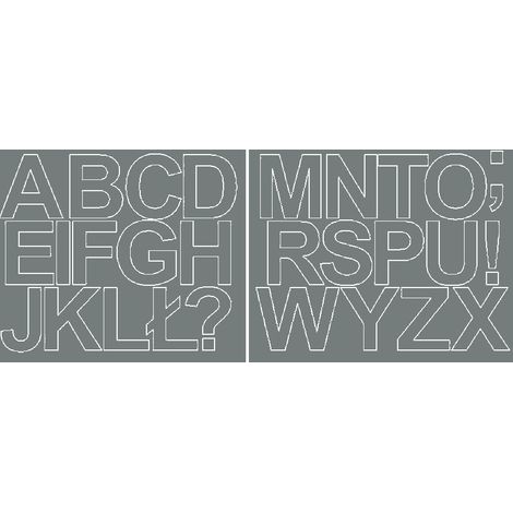 Selbstklebende Buchstabenaufkleber, 6 cm, grau matt