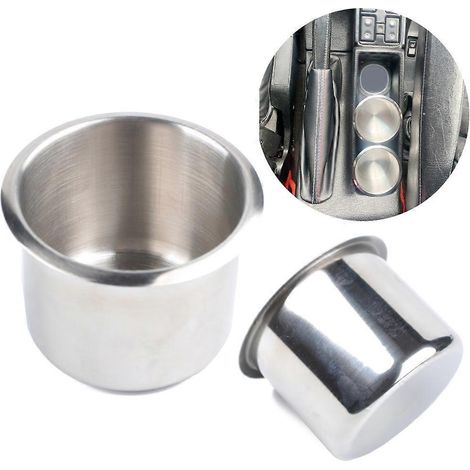 Porte-gobelet pour camping-car, en acier inoxydable, avec insert pour gobelet et bouteille (1 pièce) (1/4)