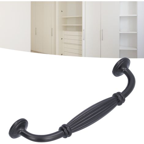 Tirador de aleación de zinc negro para armarios y muebles. Tirador para puertas y muebles. Accesorio para el hogar. Material resistente: aleación de zinc. Tirador para cajones y armarios. (1/5)